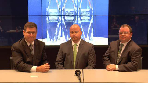 Plant Engineering content manager Bob Vavra (left) discussed with Shawn Campion (center), president and CEO of Integro Technologies, and company founder and CFO Tom Campion (right) about how Integro Technologies continues its growth pattern and how that r