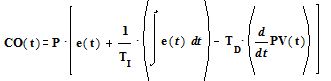 ISA standard PID algorithm