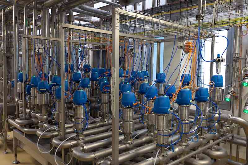 Figure 3: The photo shows part of a process plant making hypoallergenic baby food using instrumentation, controllers, and industrial managed switches on a single EtherNet/IP network. Courtesy: Endress+Hauser