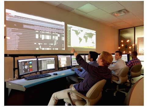 The photo shows the network operations center of a typical provider of cloud services. Courtesy: ei3 Corp.
