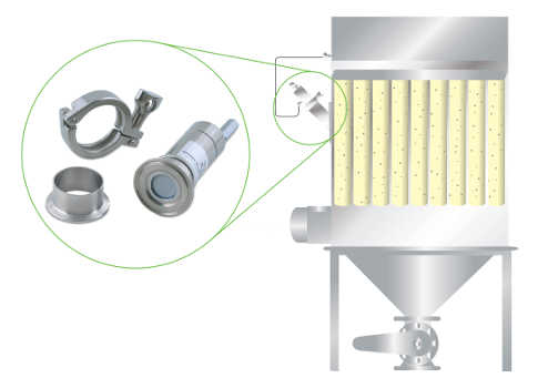 FilterSense’s non-clogging DP 20T pressure transmitter is designed to reduce compressed air consumption, filter replacement costs, and ensure proper filter cake to help maximize filtration efficiency. Courtesy: FilterSense