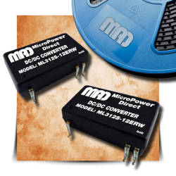 ML300ERW series is a family of 3W DC/DC converters in a miniature SMT case designed for a wide variety of space critical, board level power distribution applications. Courtey: MicroPower Direct