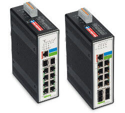 Configurable industrial managed switches network Ethernet devices offer Web-based management or CCI configuration. Courtesy: WAGO