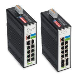 Configurable industrial managed switches network Ethernet devices offer Web-based management or CCI configuration. Courtesy: WAGO