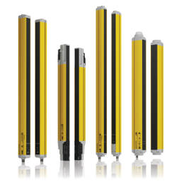 Orion safety light curtains are available in three models, each with a different light curtain or light grid configuration. Courtesy: ABB