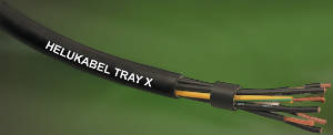 Tray X is a NFPA 79-2012 conformant flexible control power cable with cross-linked thermoset polyethylene XLPE insulation. Courtesy: Helukabel