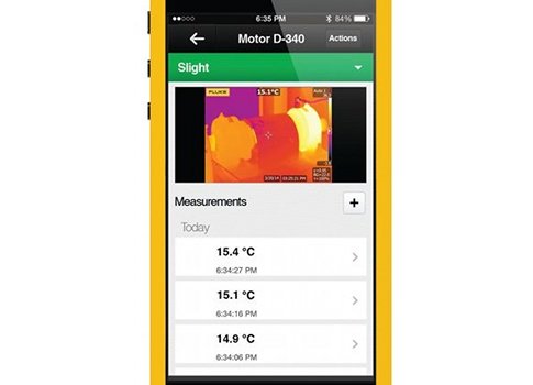 Flukeās long use of infrared technology is now available for capture and transmission from the Fluke Connect app to a smartphone, and then on to cloud storage for retrieval by other personnel anywhere in the world. Courtesy: Fluke