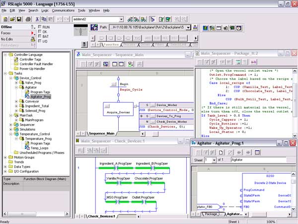 Rockwell Automation RSLogix 5000 v20 programming software, in combination with scalable, right-sized control system components, allows users to scale from 200 to 10,000 I/O points in one control platform and common user experience.