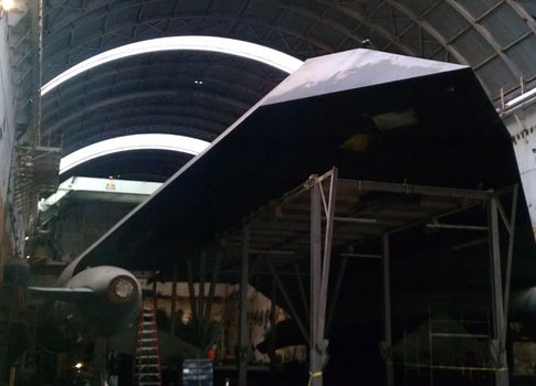 Figure 1: The Sea Shadow stealth ship inside the Hughes Mining Barge (HMB-1). The HMB-1 was retrofit with economical automation from AutomationDirect, including Click PLCs and C-more HMIs for the supervision and control of the dry dock’s ballast flooding