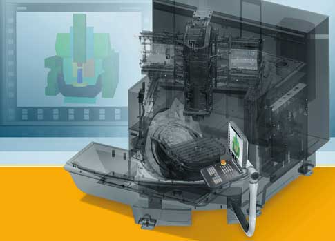 Figure 2: Builders benefit from the full simulation possible with collision avoidance software, as the controls today can offer full modeling of a cycle, based on an analysis of the tool cutting edges from the tool usage data for machining, as well as the