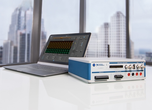 National Instruments VirtualBench has five instruments in one device with an innovative software experience. It integrates a mixed-signal oscilloscope, function generator, digital multimeter, programmable dc power supply, and digital I/O capabilities. Cou