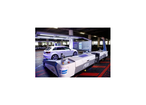 Ray is a parking robot designed to take the hassle out of finding a parking space for incoming and outgoing passengers at Düsseldorf Airport in Germany. Courtesy: Düsseldorf Airport