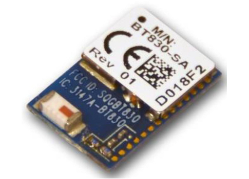 Laird's 45 series WiFi modules and BT830 series Bluetooth modules can be integrated for enterprise security and roaming. Courtesy: Laird Technologies. (Featured: BT830 Bluetooth module)