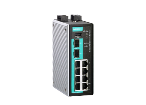 The EDR-810 is a highly integrated industrial multiport secure router with Firewall/NAT/VPN and managed Layer 2 switch functions. Courtesy: Moxa