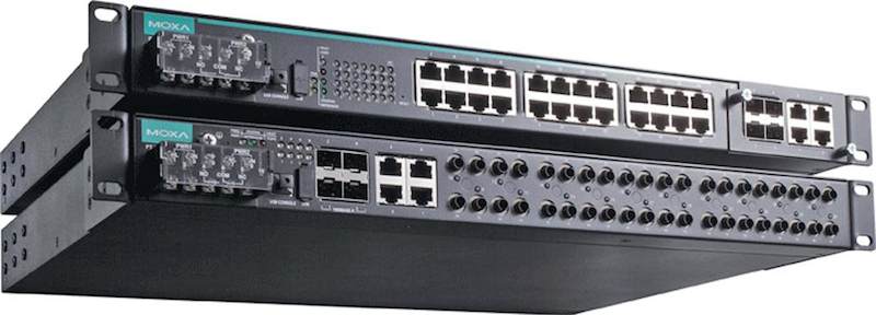 Moxa's PowerTrans PT-7528 series are Ethernet switches with MMS data modeling that are designed to fulfill the requirements of the IEC 61850-90-4 standard, which allows the switches to be controlled and monitored by a SCADA power system. Courtesy: Moxa