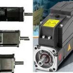 Yaskawa Electric’s Sigma brushless servo motors (left) have gotten smaller, and Siemens Sinamics S120M servo motor mounts the drive power devices on the motor. Courtesy: companies mentioned.