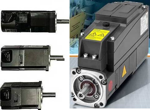 Yaskawa Electric’s Sigma brushless servo motors (left) have gotten smaller, and Siemens Sinamics S120M servo motor mounts the drive power devices on the motor. Courtesy: companies mentioned.