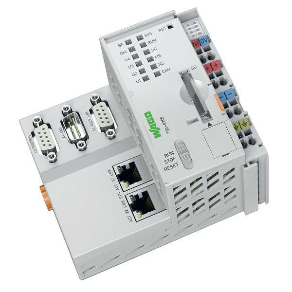 Wago's PFC200 offers advanced compact, computing power for PLC programming and process visualization and is designed to act as a fieldbus gateway that can switch field devices. Courtesy: Wago