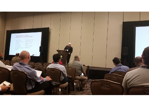 Mark Peters, the VP of PenWell Publishing, gives keynote address at 2014 Yokogawa Users Conference and Exhibition.