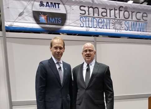 Image 1: Keynote speaker Vince Bertram and Greg Jones. Courtesy: Anisa Samarxhiu, CFE Media
