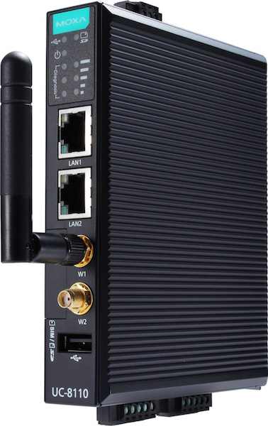 Moxa's UC-8100 RISC computer is an embedded computing platform specifically designed for WAN applications in solar and other energy monitoring systems and has a variety of communication capabilities for users. Courtesy: Moxa
