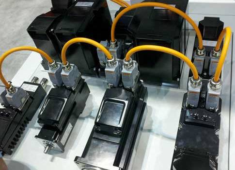 Bosch Rexroth’s cabinet-free mains module on display at the Pack Expo 2014 in Chicago. Courtesy: Control Engineering, Mark T. Hoske