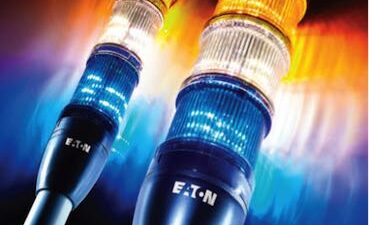 Eaton's SL stacklight series have the ability to display up to five processes at once and configure a range of audible notifications, which make them useful for overseeing machine processes. Courtesy: Eaton