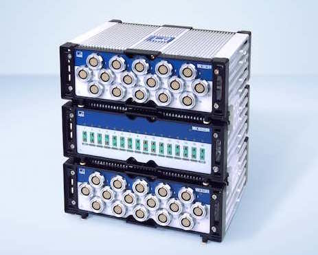 HBM's SomatXR Data Acquisition System series has added three modules—the SomatXR MX1615B-R, the SomatXR MX1601B-R, and the SomatXR MX1609KB-R—to function in harsh operating conditions and manage test data for machine and mining applications. Courtesy: HBM