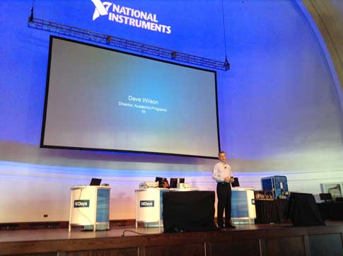 Dave Wilson, director of academic programs at National Instruments, delivered the keynote speech at 2014 NIDays in Chicago on Oct. 8. Courtesy: Joy Chang, CFE Media