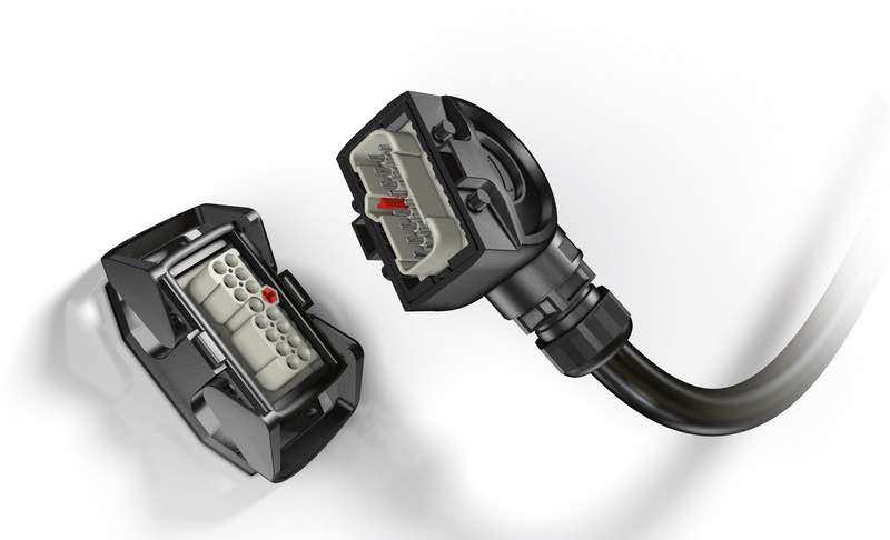 Harting's monoblock E inserts for the Han-Eco and Han-Yellock modular connector series are designed to replace a bigger connector or multiple units for a device or control cabinet. Courtesy: Harting