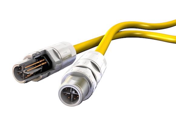 Harting has introduced complementary code components—straight and angled PCB receptacles and M12-to-RJ45 panel adaptors as well as an M12 gender changer to facilitate Gigabit Ethernet installations in machine and plant automation. Courtesy: Harting