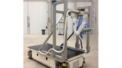 SwRI’s Euler industrial mobile manipulator is controlled by ROS-Industrial open-source software. Courtesy: Shaun Edwards, SwRI