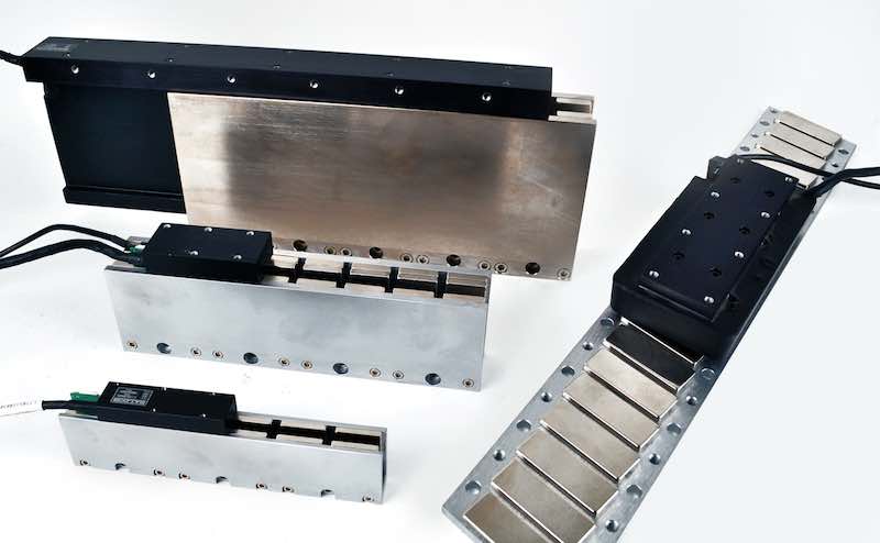 H2W Technologies' brushless linear motors are designed for long stroke, high speed, closed-loop applications and can be provided with precision linear encoders or with hall effect sensors for trapezoidal commutation. Courtesy: H2W Technologies
