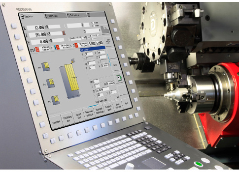 CNC PILOT 640 lathe control combines turning-milling machines, vertical lathes, vertical boring, and turning mills functions. Courtesy: Heidenhain
