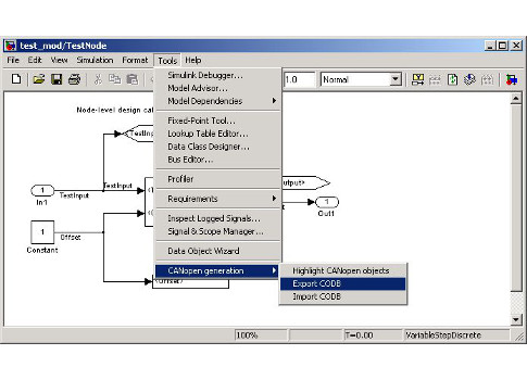 Figure 1: Example of exporting interface for Application A. Courtesy: TK Engineering Oy