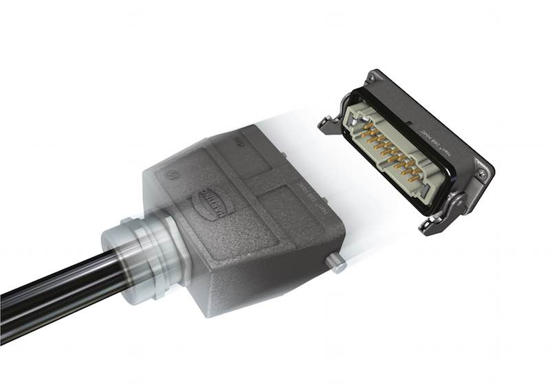 Harting's Han HMC series are rectangular connectors designed to deliver consistent performance through 10,000 mating cycles or more for medical sector, laboratories, and modular machine construction and automatic tooling systems. Courtesy: Harting