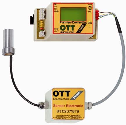 Advanced Machine & Engineering's OTT-Jakob position monitoring system with the electronic analog sensor, which allows the user to monitor the drawbar for performance and wear by detecting the position and transmitting the data. Courtesy: Advanced Machine