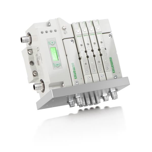 Asco Numatics' 501 Series panel mount adapter plate is designed to allow OEMs and end users to directly connect the 501 Series valve manifold to a panel in the wall or floor of a cabinet. Courtesy: Asco Numatics