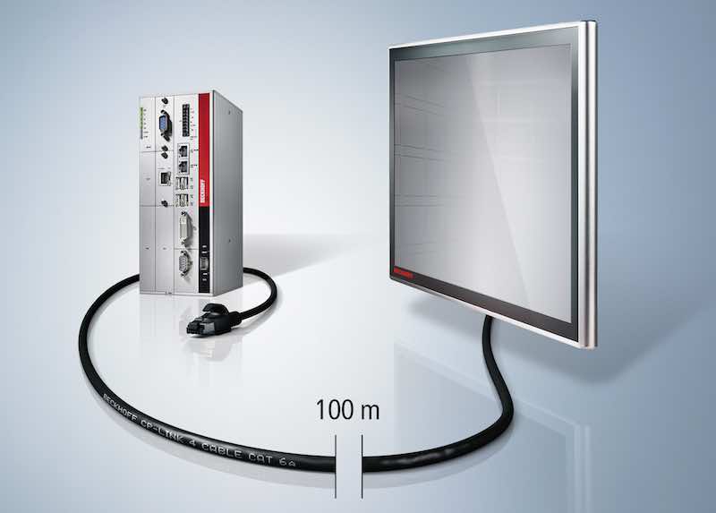 Beckhoff Automation's CP-Link 4 is a connection technology that enables up to 100 m cable runs for industrial multi-touch displays that use a wide range of screen sizes and formats and connection options and requires no special software or drivers. Courte