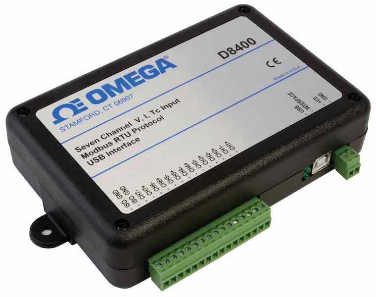 Omega's Engineering D8000 series USB interface of data acquisition modules are designed for process monitoring and control and data logging applications and have process signals such as thermocouples, current loops, and discrete contact closures. Courtesy