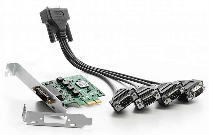 Kvaser AB's PCIEcan 4xHS is an integrated controller area network (CAN) card that adds four CAN channels to any standard or industrial computer board with PCI Express capability. Courtesy: Kvaser AB