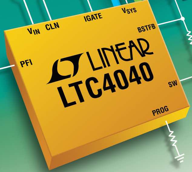 Linear Technology Corporation's LTC4040 is a lithium battery backup power management system for 3.5V to 5V supply rails in applications such as fleet and asset tracking, automotive GPS data loggers, industrial backup, and USB-powered devices. Courtesy: Li