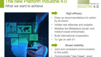 Platform Industrie 4.0 is planning to initiate further alliances and projects that will develop Industry 4.0 further as well as enhanced international cooperation and build society’s acceptance of a concept that remains largely unknown to them. Courtesy: