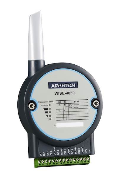 Advantech's WISE-4000 IoT wireless I/O modules combines data acquisition, processing, and publishing into a single I/O module and is designed for a variety of industries including environmental and machine monitoring as well as smart cities. Courtesy: Adv