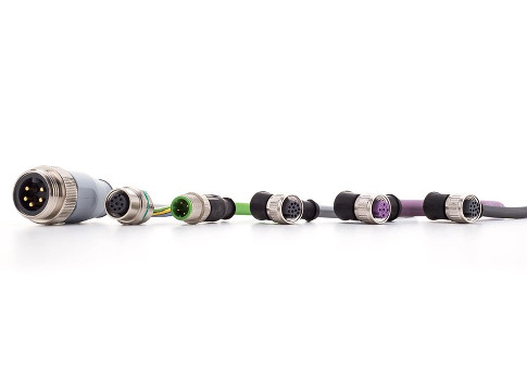 Harting's M12 Slim Design connectors and components with crimp termination technology in factory automation and transportation applications and carry data in processes such as optical technologies used in monitoring high-speed production lines. Courtesy: