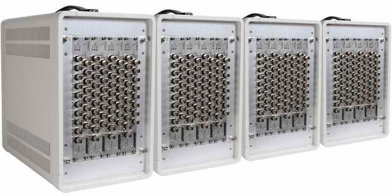Data Translation's VIBbox-64 combines four rugged enclosures and is designed for expanded sound and vibration measurement testing on large structures such as airplane wings, turbines, trucks, and water vessels such as Navy ships. Courtesy: Data Translatio