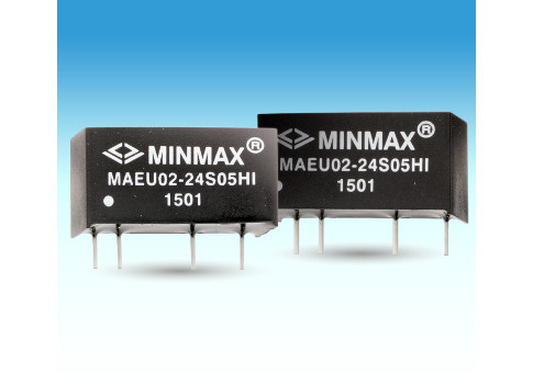 Minimax Power's MAEU02-HI Series, 2 Watt DC/DC converter modules, that feature ultra-high isolation of 5200 VDC. Courtesy: Minimax Power