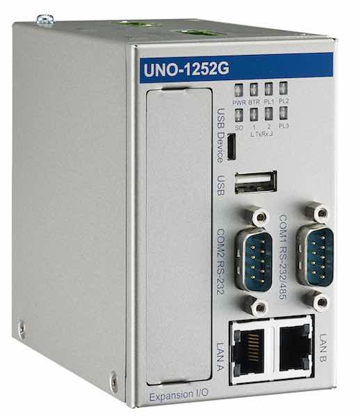 Advantech's UNO-1252G industrial computer is designed to act as a gateway for industrial applications and is designed to connect to legacy devices and has an array of integrated I/O ports. Courtesy: Advantech