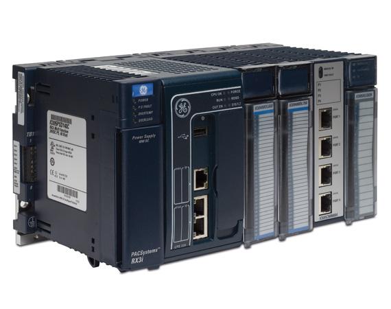 General Electric's Automation & Controls solution platform is designed to enable users to connect their machines, data and people and includes industrial software, distributed control systems, and process safety systems. Pictured: PACSystemsRX3i Controlle