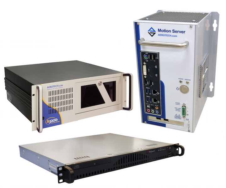 Aerotech's Automation Motion Server products features the A3200 motion controller operating in a 64-bit Microsoft Windows operating system and is available in panel-mount and rack-mount versions. Courtesy: Aerotech